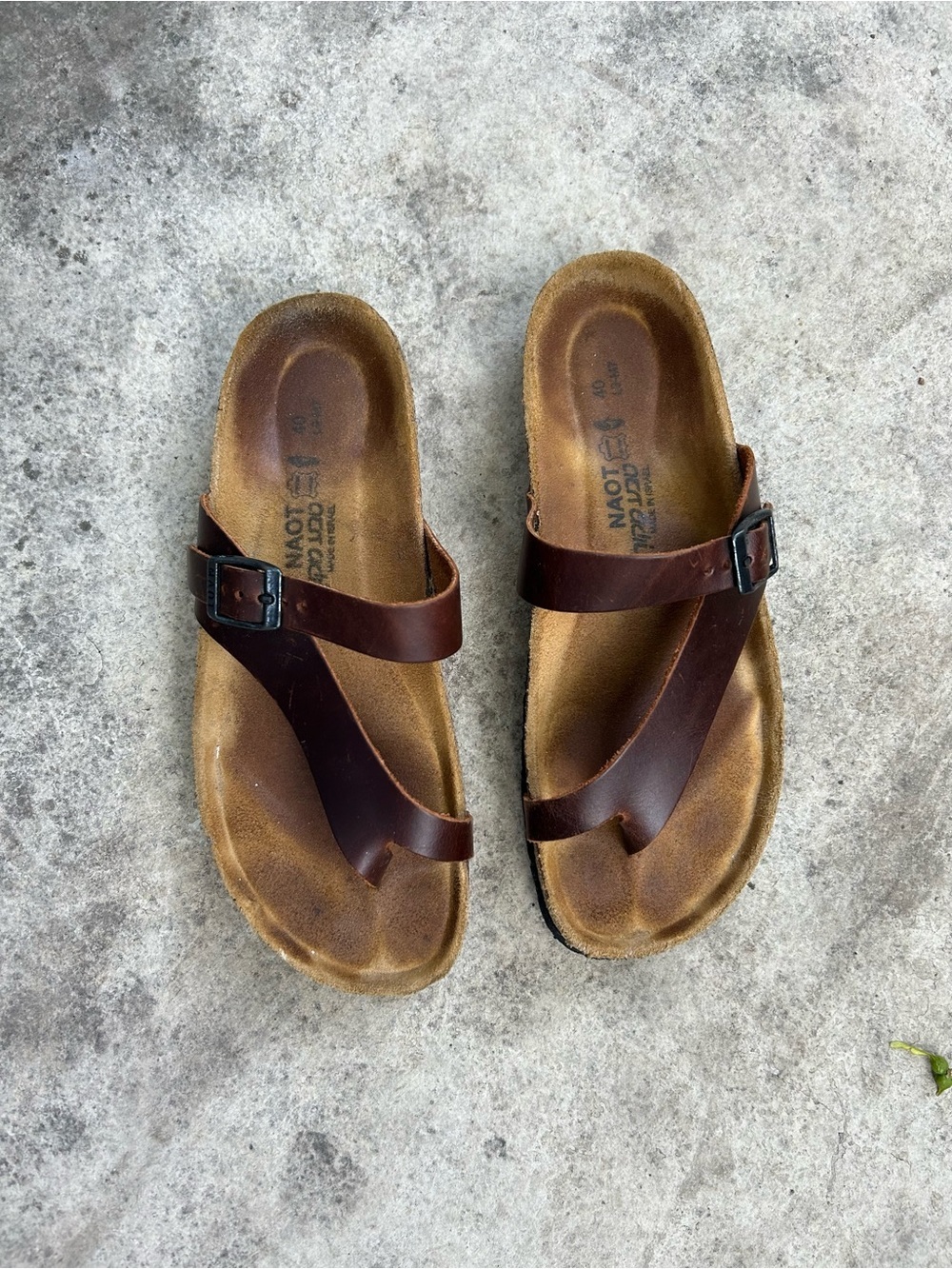 Naot Tahoe Buffalo Leather Sandals, size 40